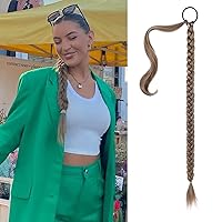 Vista 11 de SEIKEA Extensión de Cola de Caballo Larga DIY Trenzada con Banda para el Cabello, Extensiones de Cabello Liso Envolvente, Postizo Sintético Suave