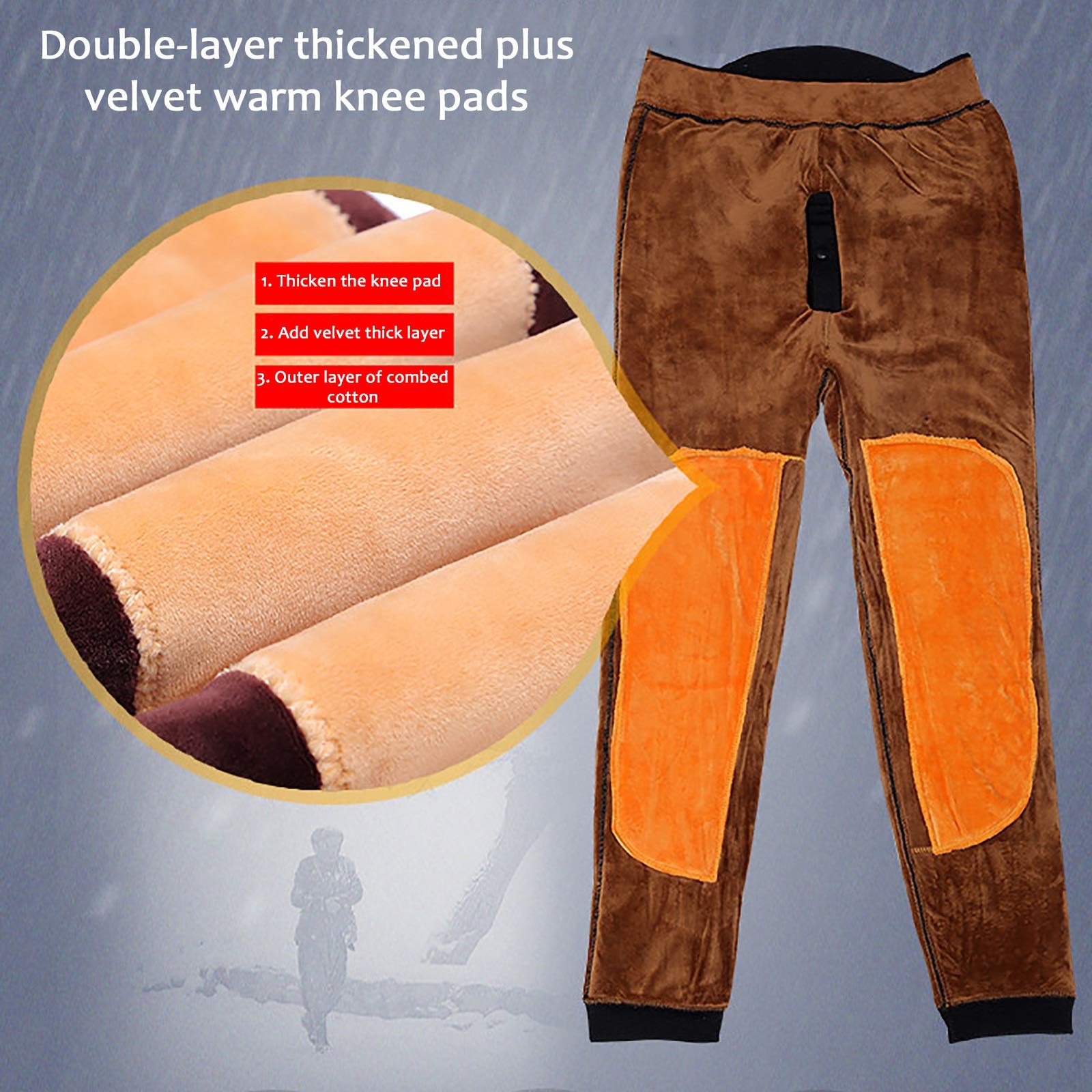 G&F Pantalones Térmicos Hombres Calzoncillos Largos Capa Base Grueso Lana Pantalones Leggings Invierno L-5XL