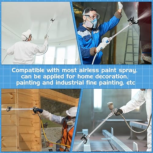 Miniatura 7 de Zhengmy Juego de 9 herramientas de pistola de pintura sin aire de 11.8in 50 75 varillas de extensión reversibles puntas para accesorios de máquina