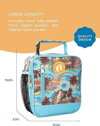 Miniatura 3 de Hang Ten Lonchera básica aislada para el trabajo, lonchera térmica reutilizable para la oficina, para hombres, mujeres (arco iris islanda)