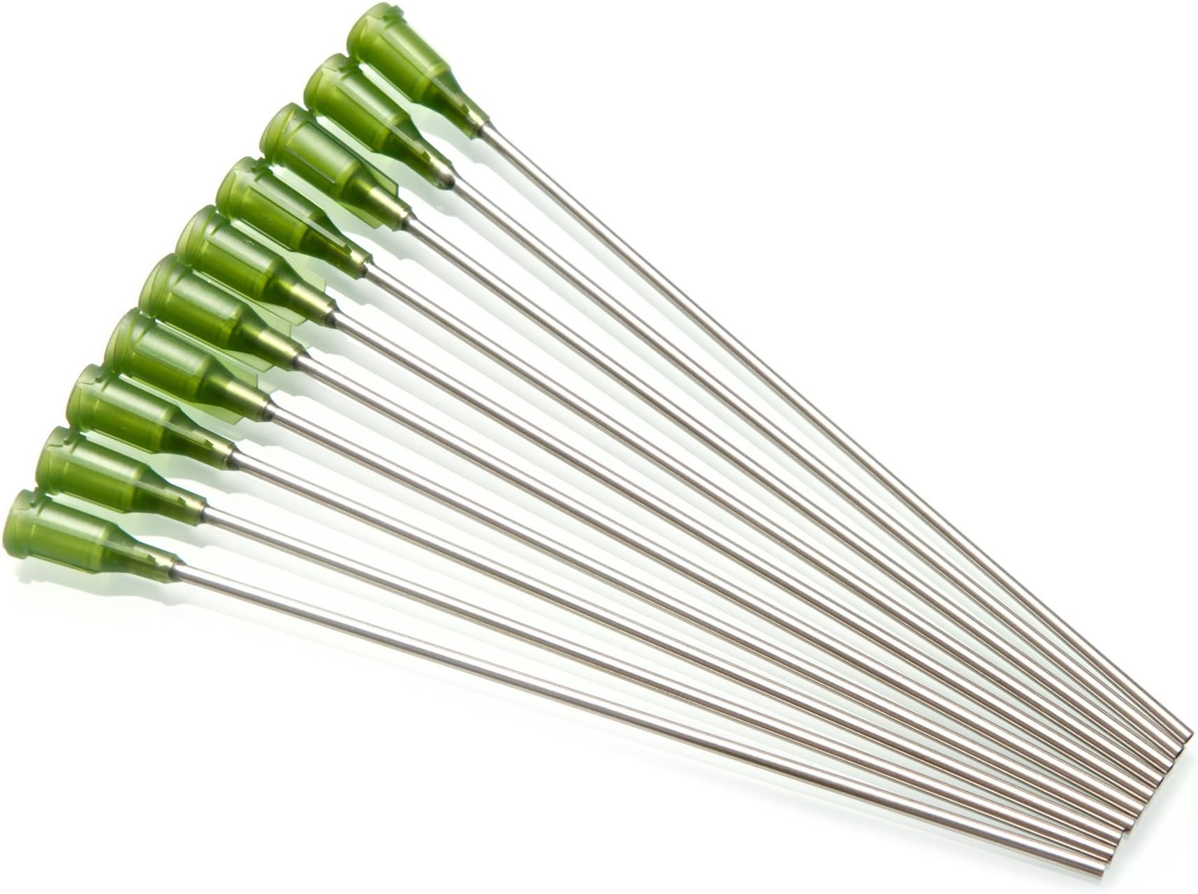 10 Pack - Dispensing Needle 4" - Blunt Tip Luer Lock (14 Gauge, Olive)