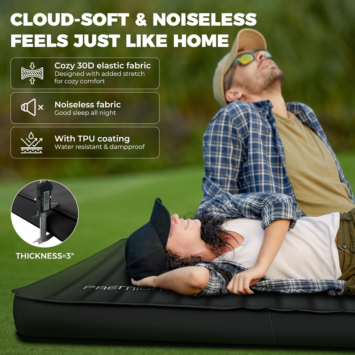 KingCamp Camping Air Bed & Self-Inflating Sleeping Pad Combo – Portable, Extra Thick Queen-Size Sleeping System for Camping, Home, and Outdoor Use