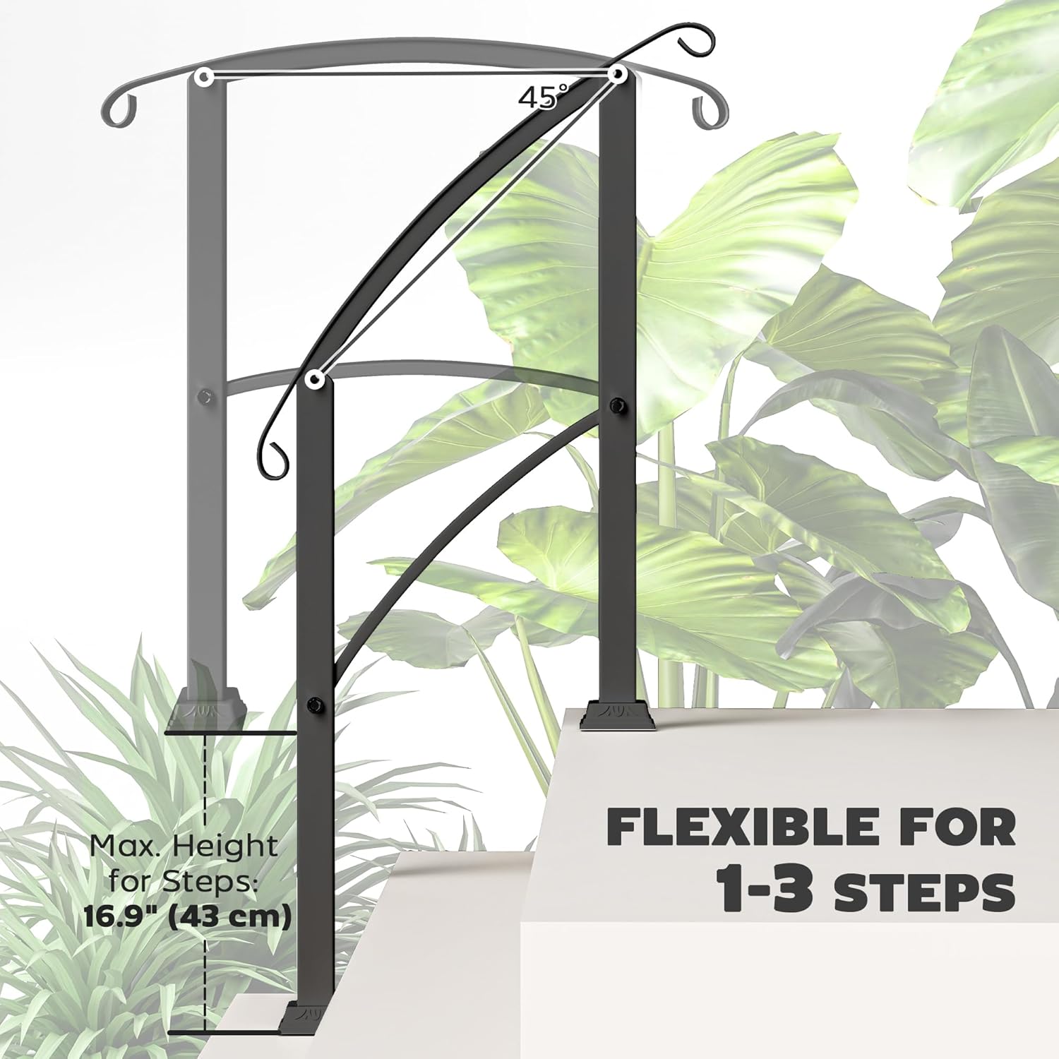 Handrail adjustable angle diagram