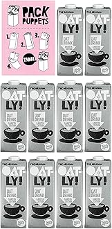 Limited Edition Pack Puppets Bundle - Oatly Barista Edition 1 Litre (5 Pack) – Totally Vegan – Dairy Free Oat Milk