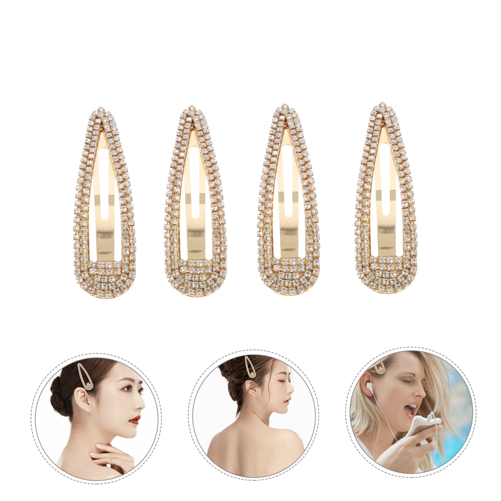 FOMIYES 50stücke Snap Haarnadeln Mit Strass Für Damen Elegante Haarspangen Für Hochzeiten Partys Und Alltag Vielseitig Einsetzbar Und Passend Zu Jedem Haarschnitt Und Outfit