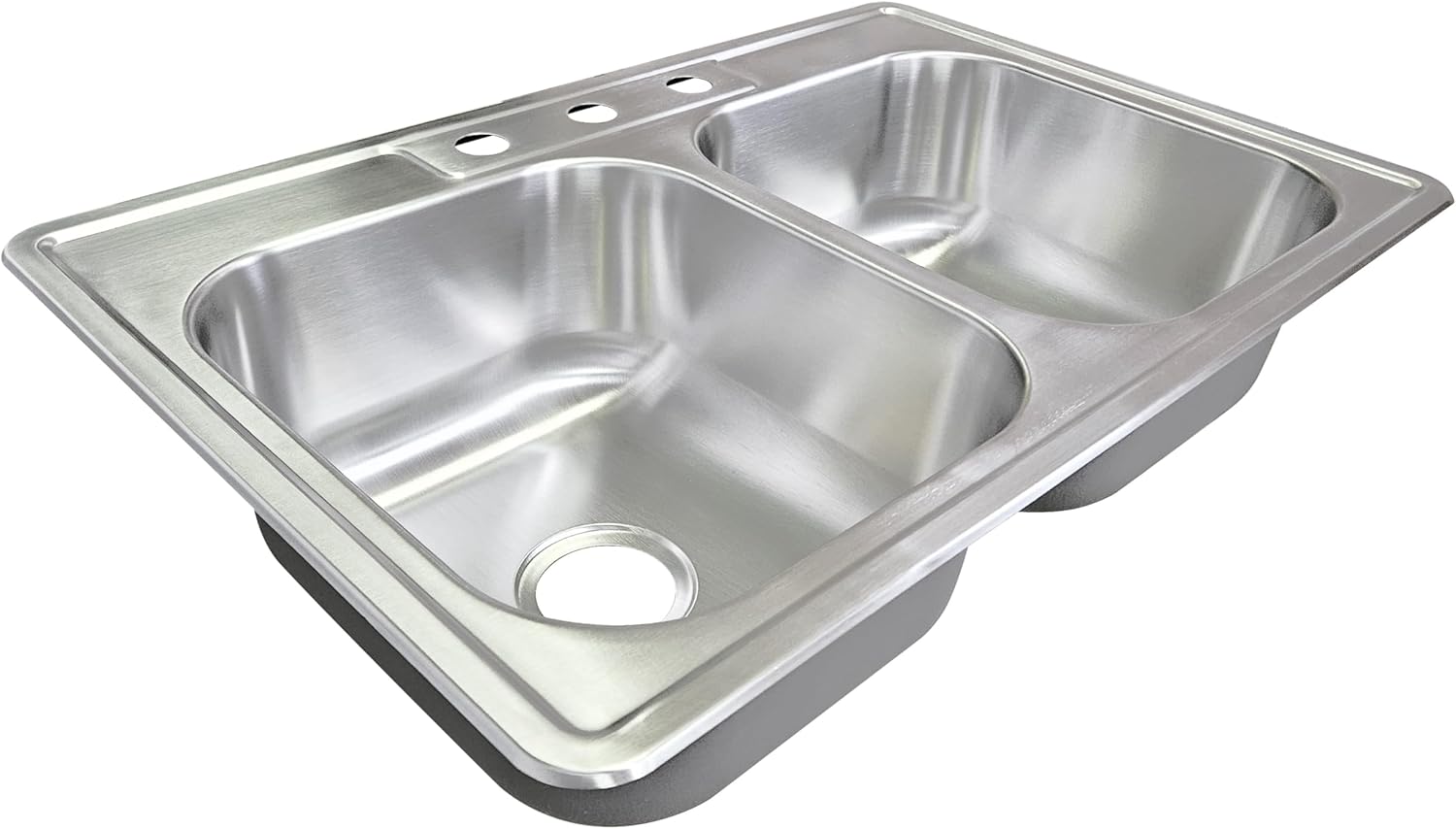 25-inch Stainless Steel Topmount 4-hole Drop-In Single Bowl 8-inch Deep Kitchen Sink