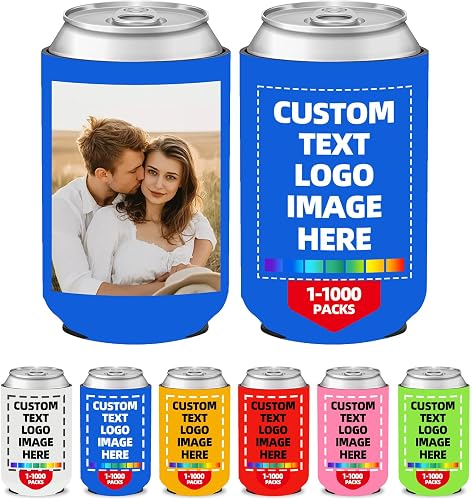 Personalized Can Sleeves Bulk, Custom Insulated Drink Holders for Wedding Bridal