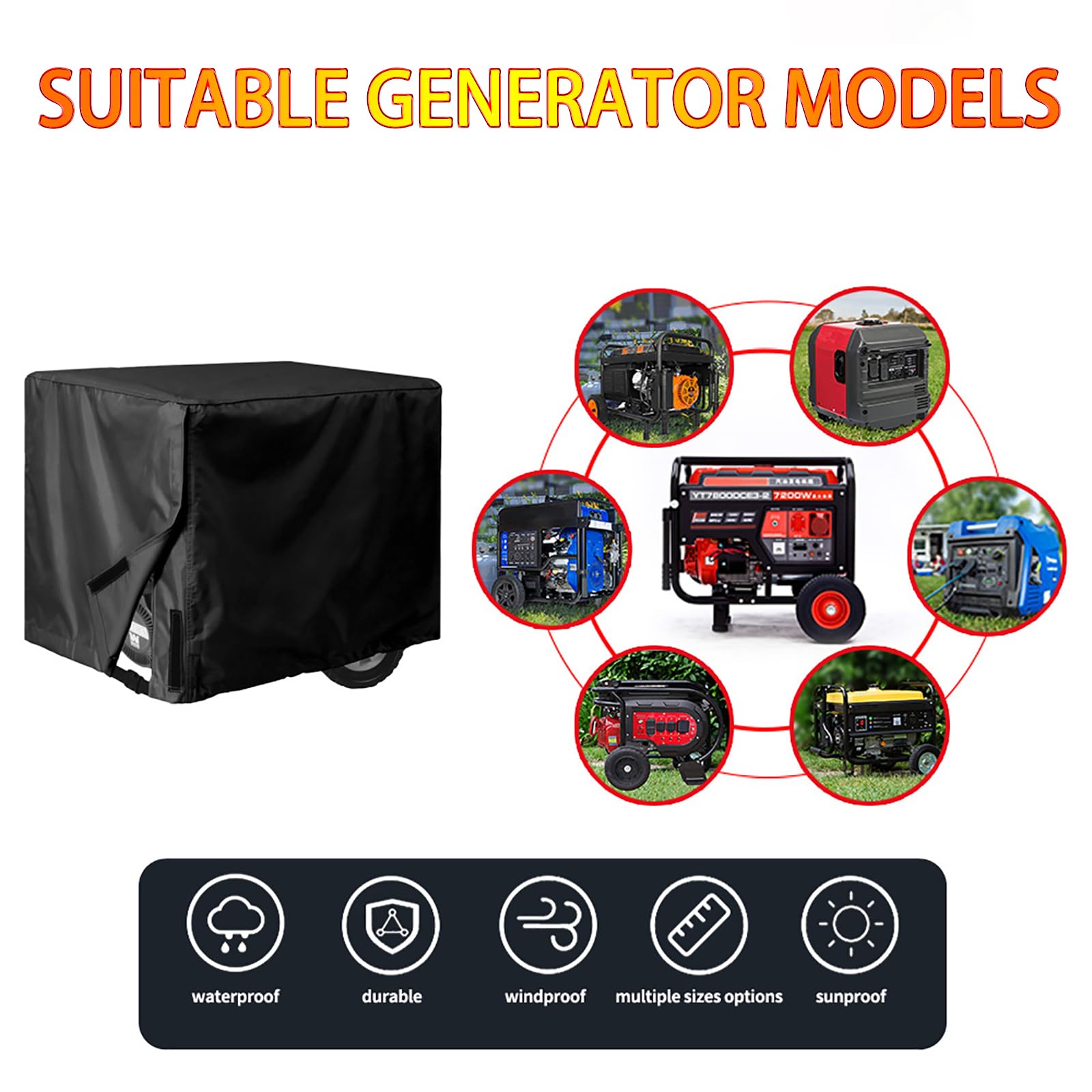 Generator Abdeckung Wasserdicht für Einhell TC-PG 35/E5 2021-2026, Schutzhaube für Stromerzeuger Oxford Gewebe Reißfest, Outdoor Schutzhülle für Portable Generatoren,B Grey