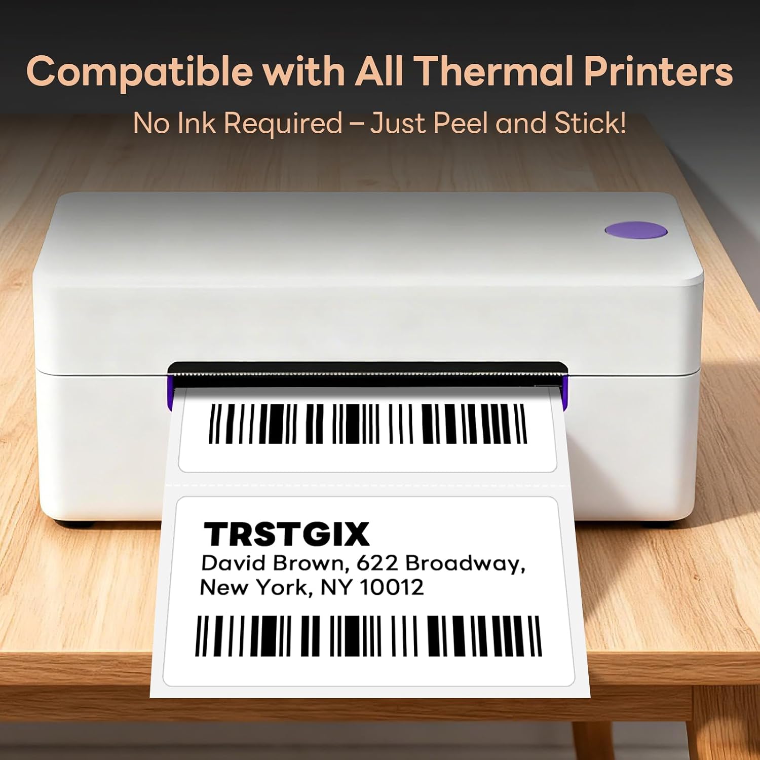 4" x 2" Direct Thermal Labels, Strong Adhesive Barcode & Return Address Stickers Compatible with Zebra, Rollo, Munbyn & Most Desktop Thermal Printers (12 Rolls / 9,000 Labels), TRSTGIX