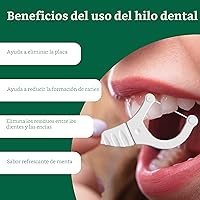 Vista 3 de GuruNanda Palillos de hilo dental 2 en 1, mango de agarre antideslizante, se desliza fácilmente, sin romperse ni deshilacharse, cuidado bucal
