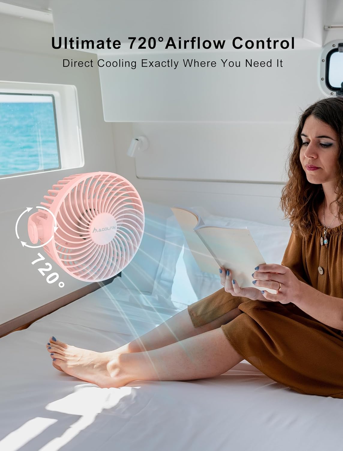 2-Pack Magnetic Cruise Ship Approved Fan, 12000mAh Battery Operated Travel Fan with 5 Speeds, LED Lantern, Timer, Magnetically Sticks on Cabin Ceilings and Walls, Cruise Essentials 2026