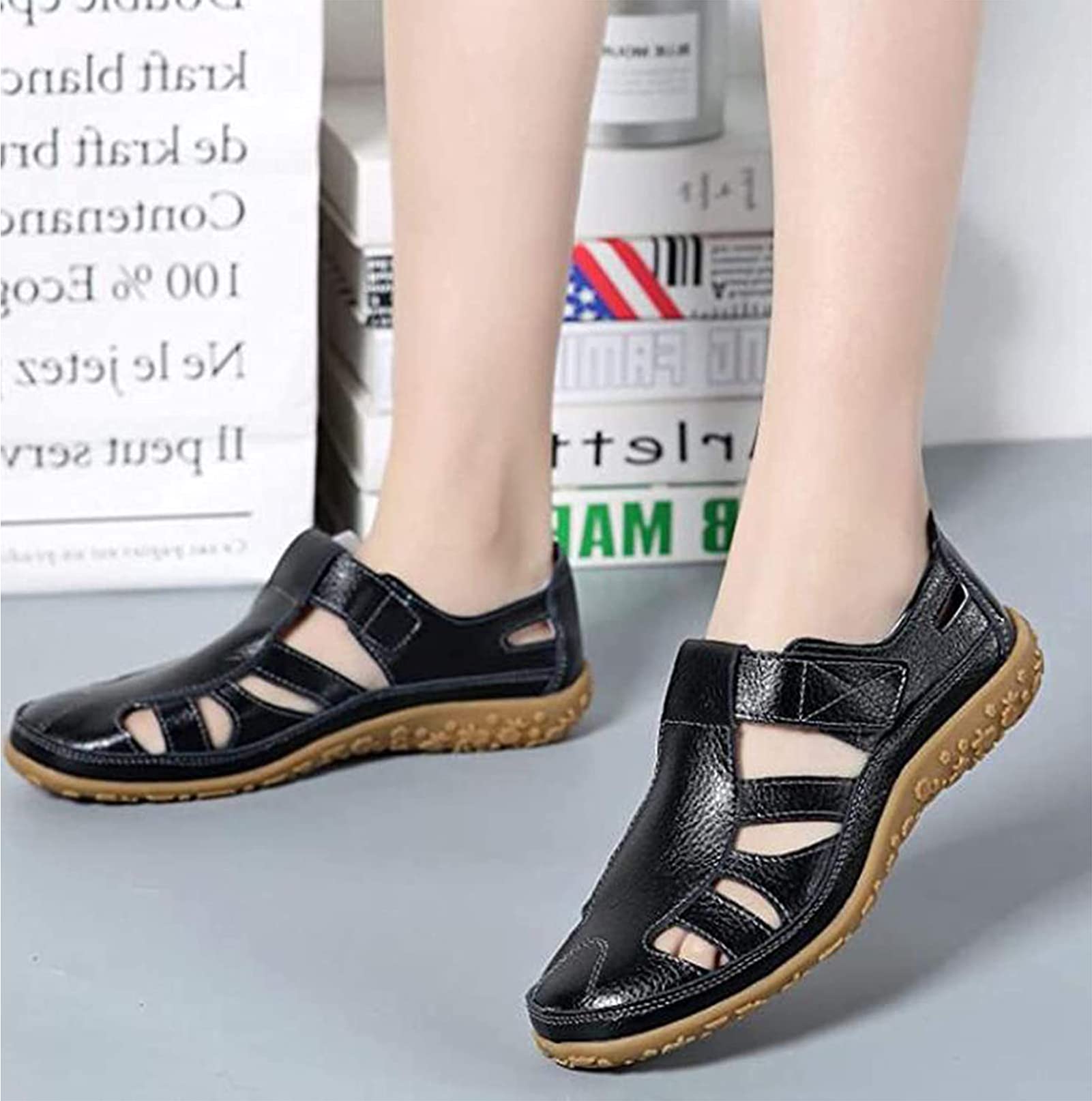 ZLZNX Sandali da Donna Ciabatte Infradito Sandali Spiaggia Ciabatte Casual Spessa Passeggio Scarpe Wide Fitting Leggero Comfort Scarpe,B,CN42
