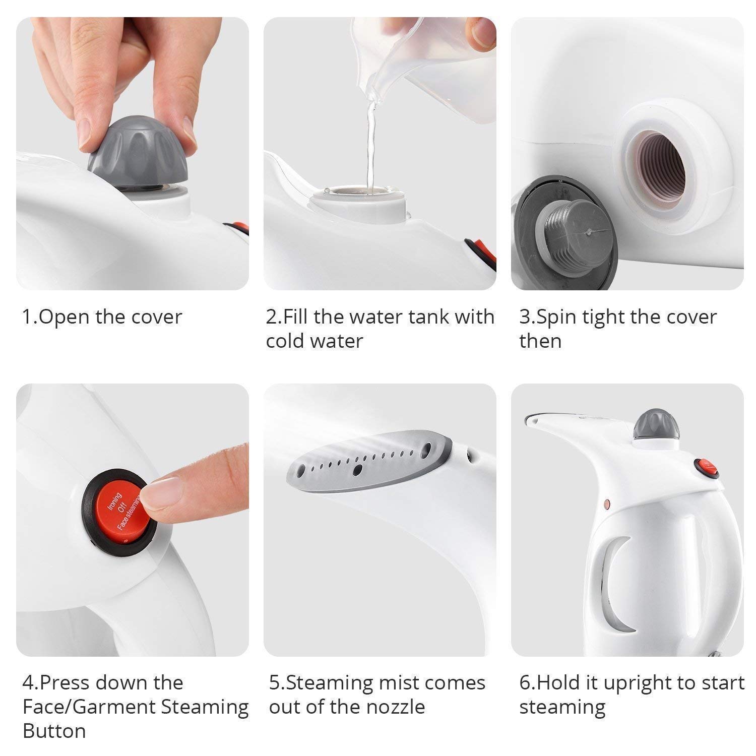 Denique Handheld Facial and Garment Steamer, Multicolour 1