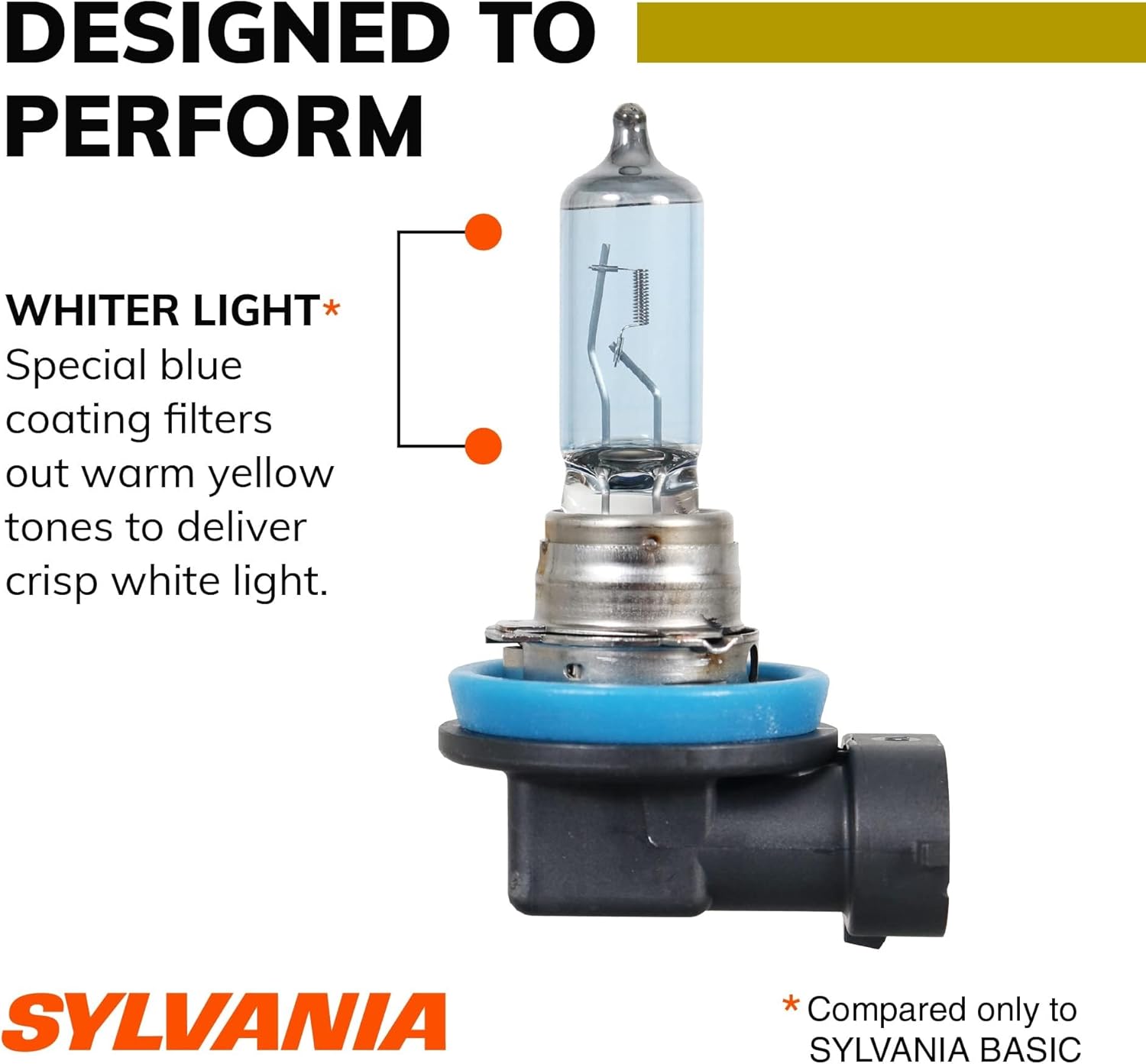SYLVANIA - H11 (64211) SilverStar zXe GOLD High Performance Halogen Headlight Bulb - Headlight & Fog Light, Bright White Output, Best HID Alternative, Xenon Charged Technology (Contains 2 Bulbs)