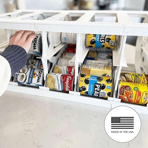 Miniatura 6 de Shelf Reliance Alimento compacto de despensa Cansolidator con sistema de rotación, ensamblaje entrelazado y paneles ajustables con capacidad para