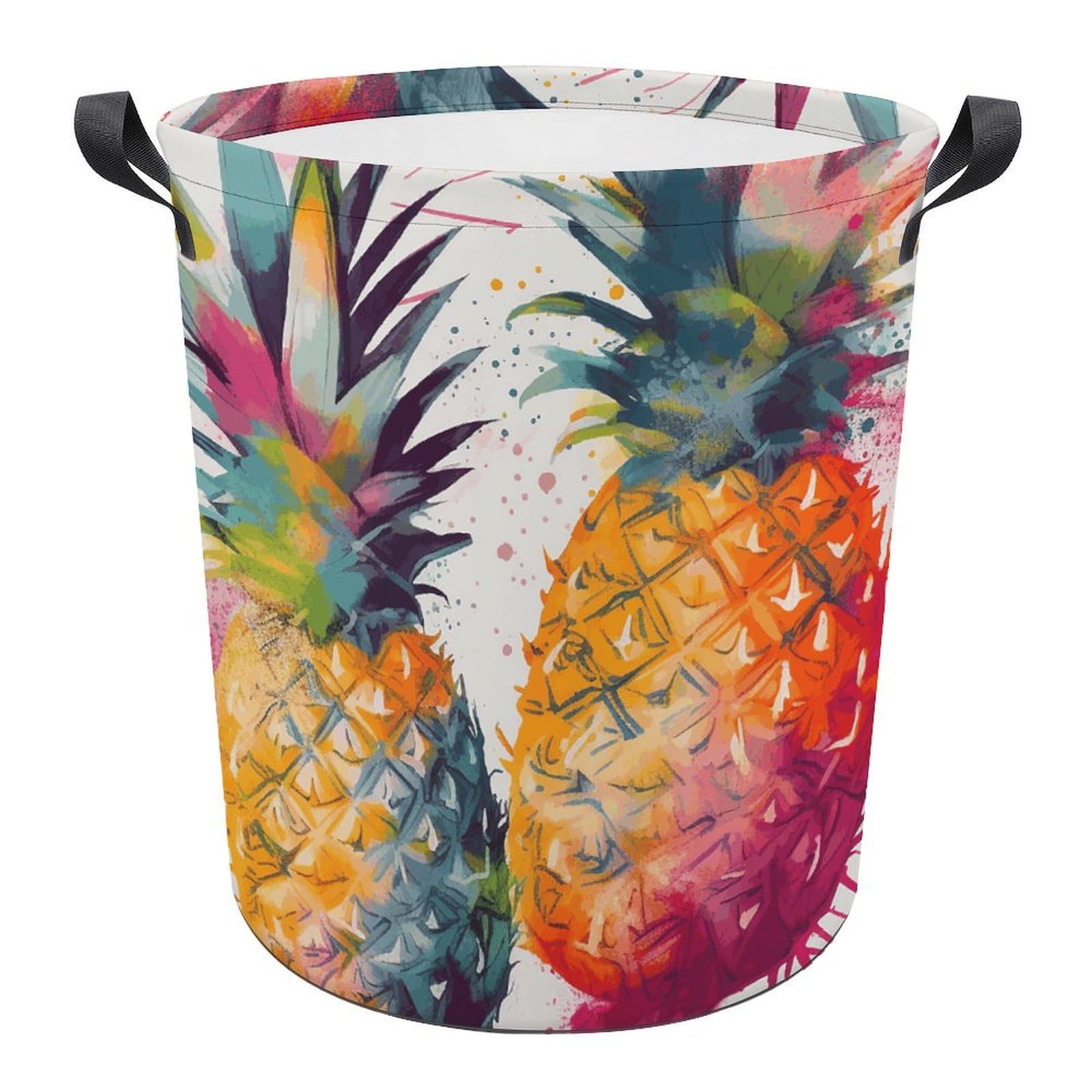 Grand panier à linge pliable et sac à linge ananas pour buanderie et chambre
