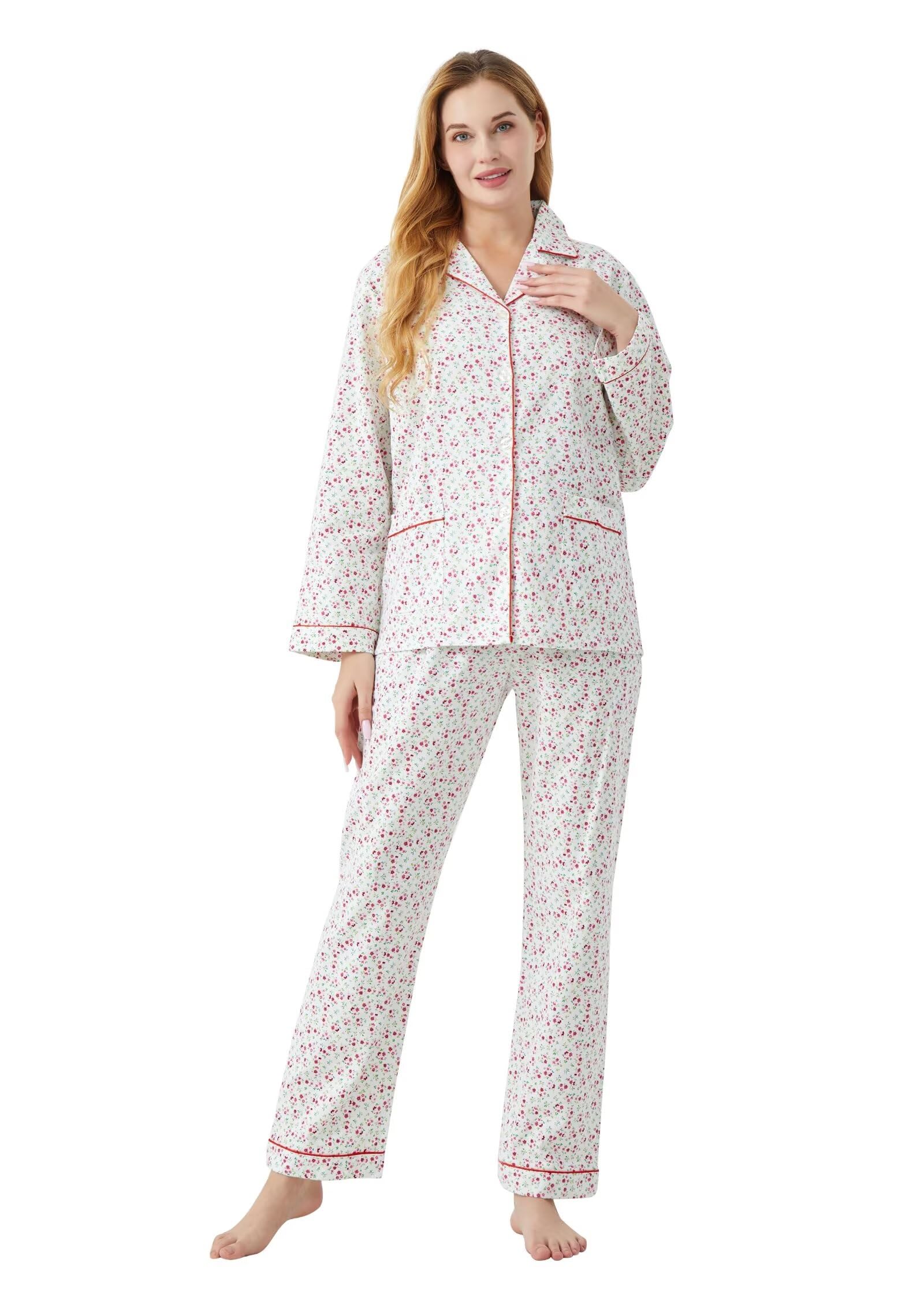kolipajam cotton flannel pajamas for women 100% cotton flannel pajamas set soft PJS cozy womens loungewear