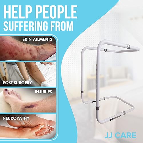 Miniatura 7 de JJ CARE Levantadores de mantas para pies  Levantador de mantas de acero y aluminio para pie de cama  Levantador de manta ajustable de 20 a 28