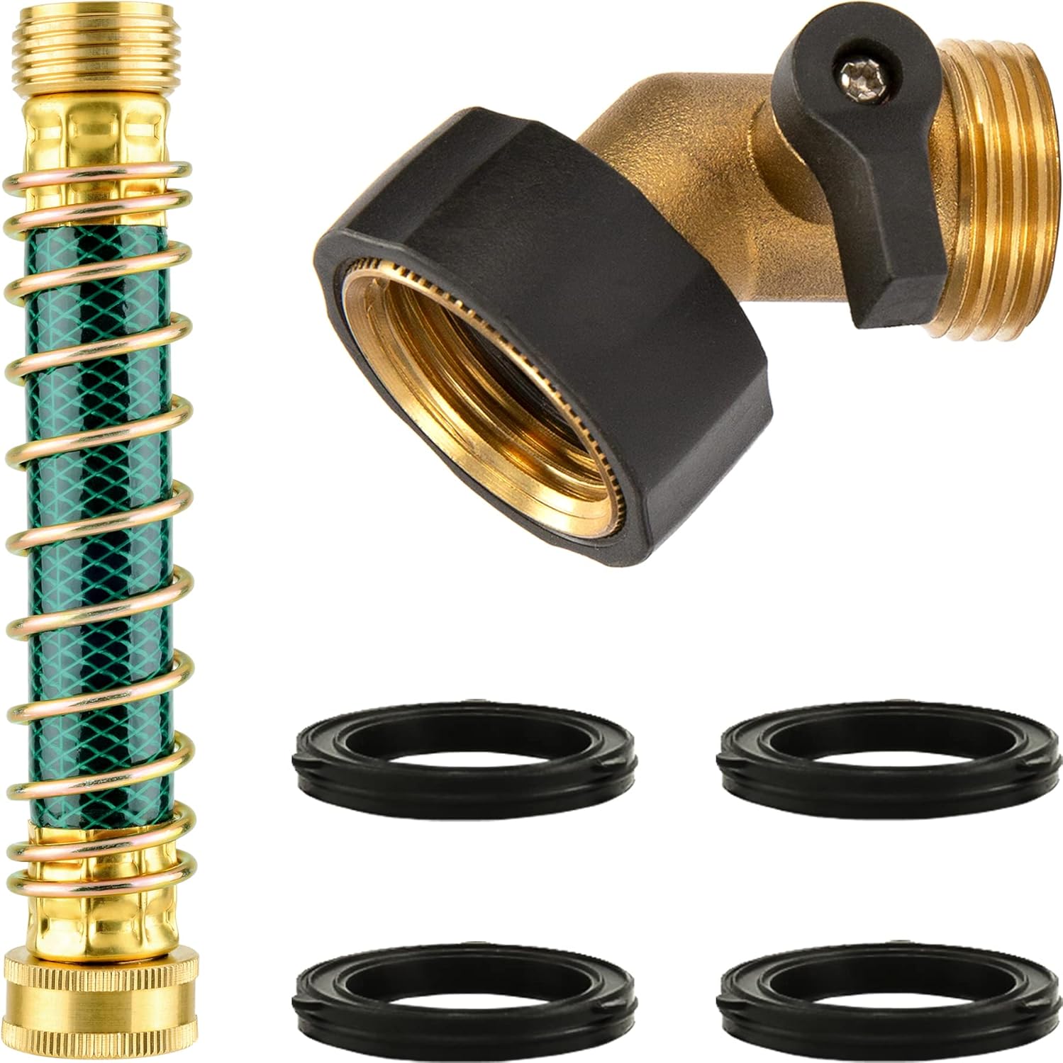 DRULAT 45 Degree Hose Shut Off Valve Brass Gooseneck