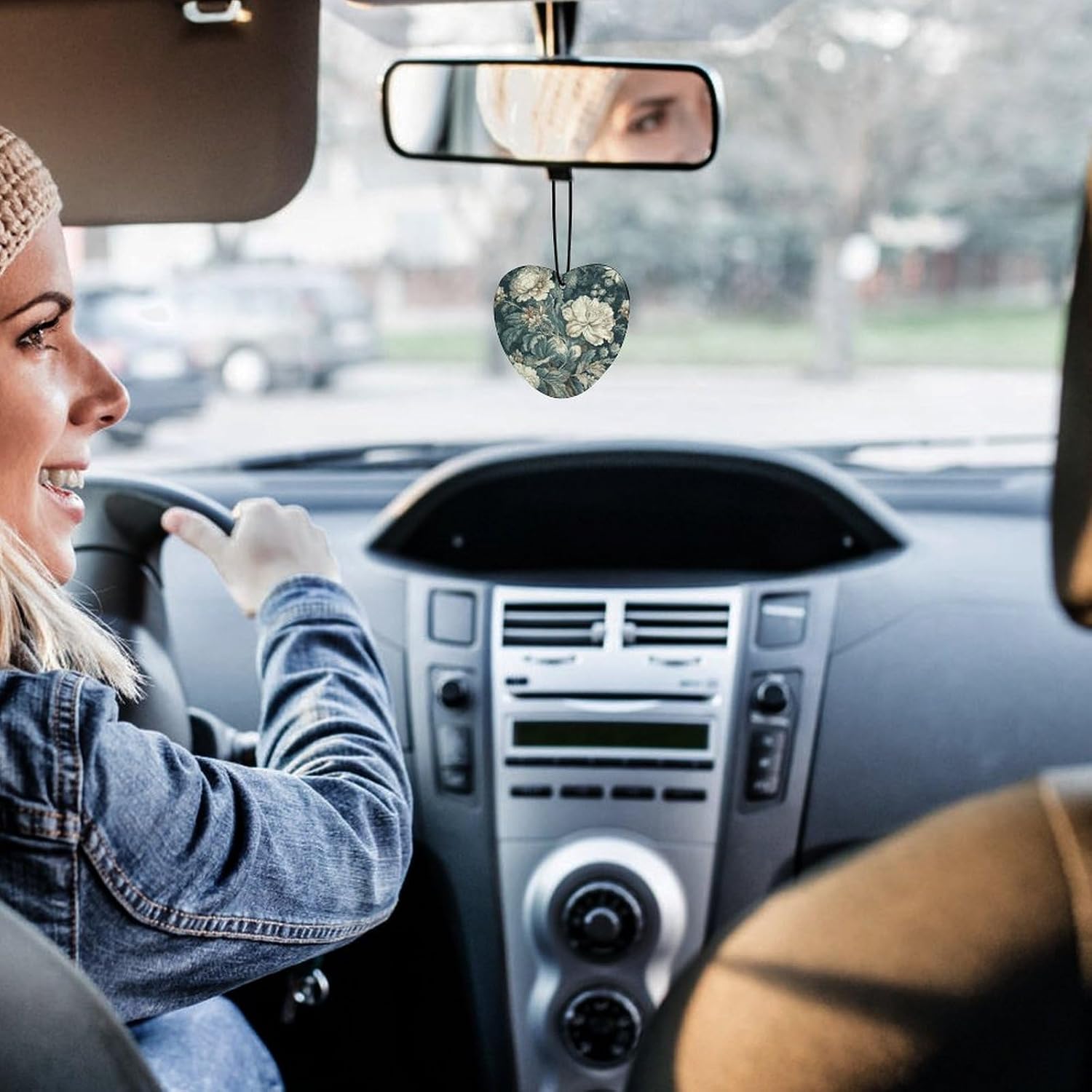 Car Air Fresheners Hanging Long Lasting Car Freshie With Flowers Printed Picture