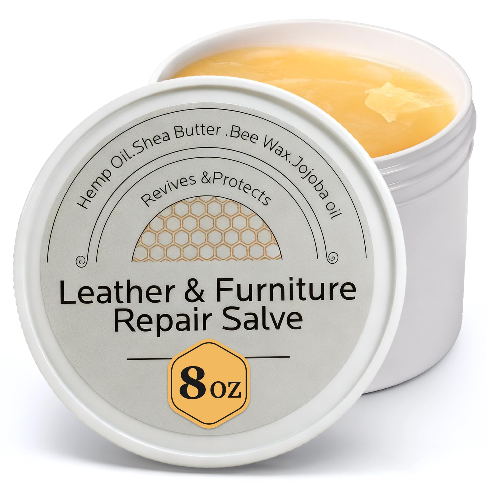 Leather Furniture Repair Salve Conditioner for Couches Purse Bag Car Seat - Polisher Moisturizer and Restorer Leather Wood