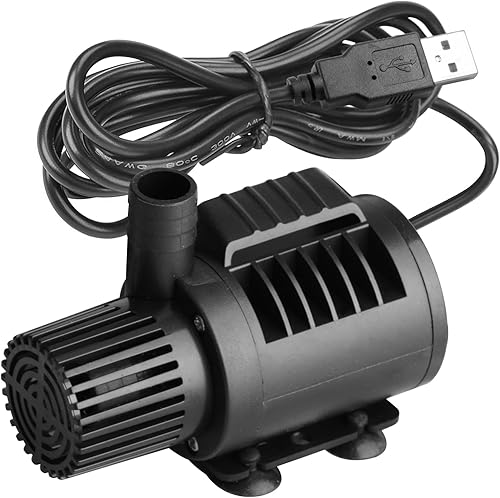 Bomba de agua transparente sumergible USB de 6.5 W con caudal ajustable, mini bomba para acuario