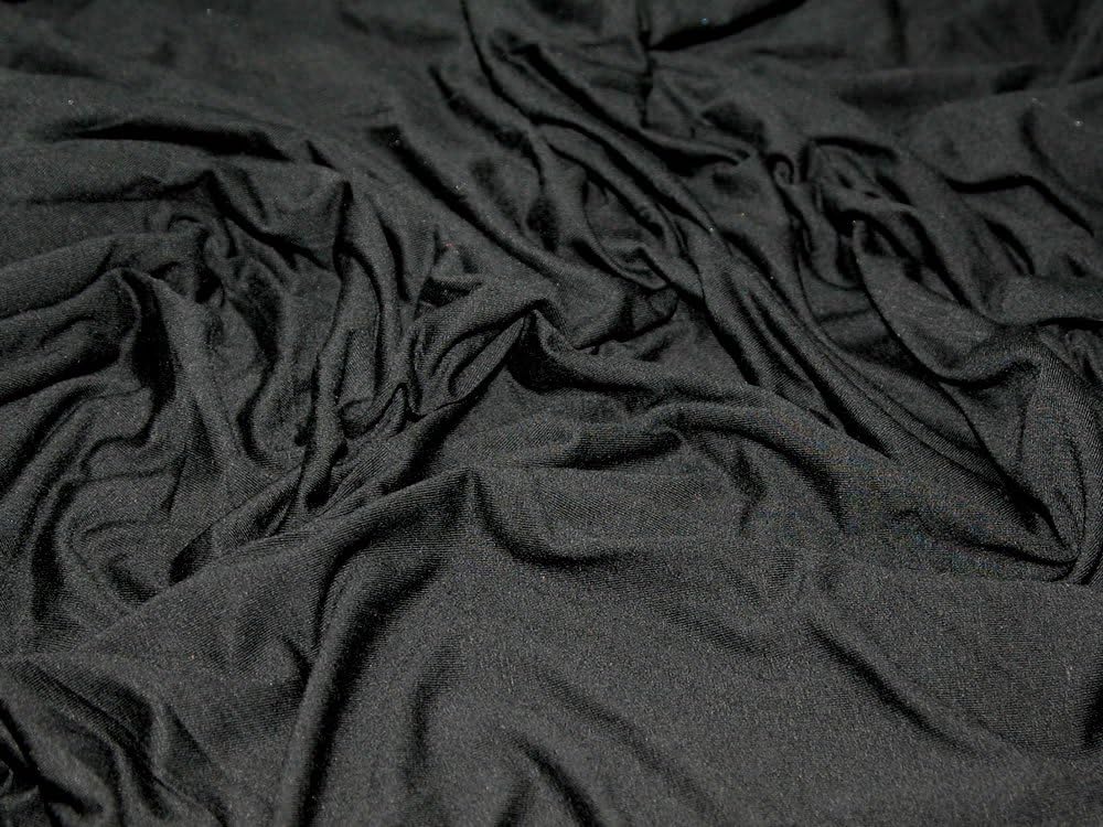 Black Viscose/Lycra Stretch Jersey Clearance Dress Fabric - per metre