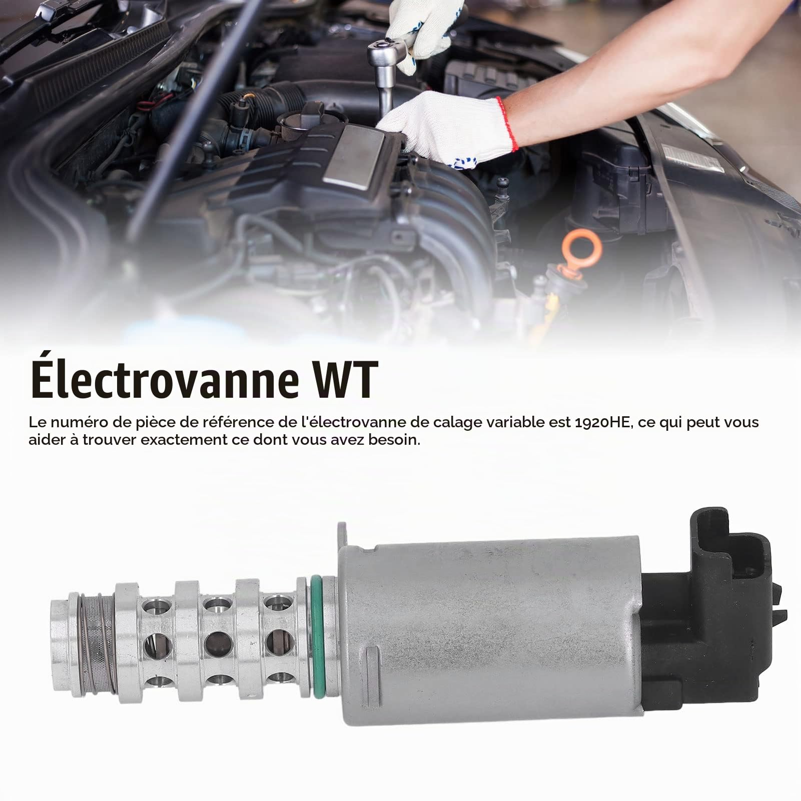 Électrovanne VVT, électrovanne de Distribution Variable VVT ​​en Alliage D'aluminium 1920HE de Remplacement pour 407 607 de Remplacement pour C6 ES9A 3.0L 2006-2008
