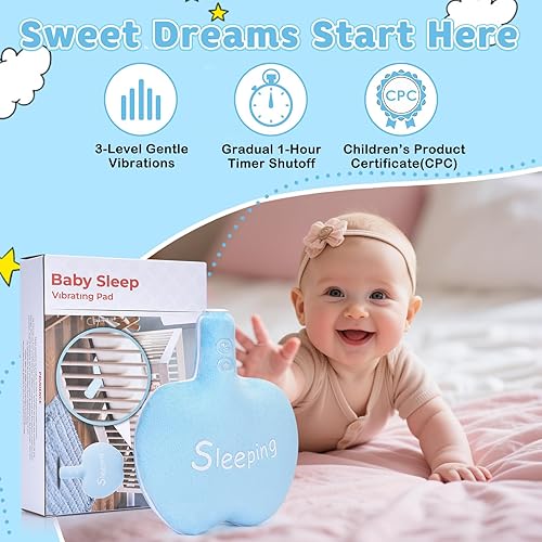 Vista 3 de Chupete de sueño para bebé con vibración suave, almohadilla de colchón vibratoria portátil para recién nacidos y bebés, temporizador, regalo