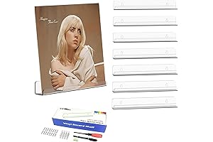 12' Vinyl Record Wall Mount, 8 Pack Display Shelves