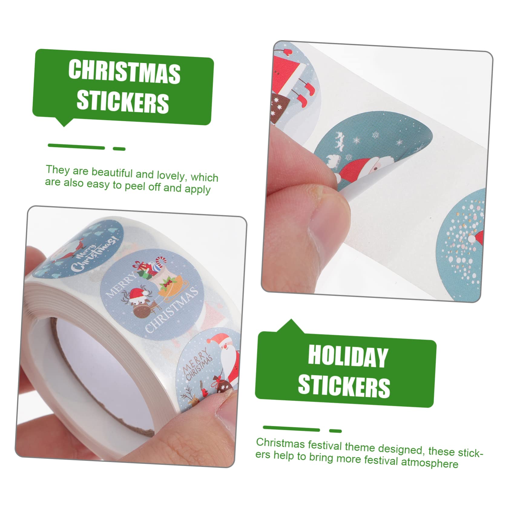 STOBOK 8rotoli Decorazioni Natalizie Adesivi Festivi Stickers Per Buste e Biglietti Adesivi Per Artigianali e Confezioni