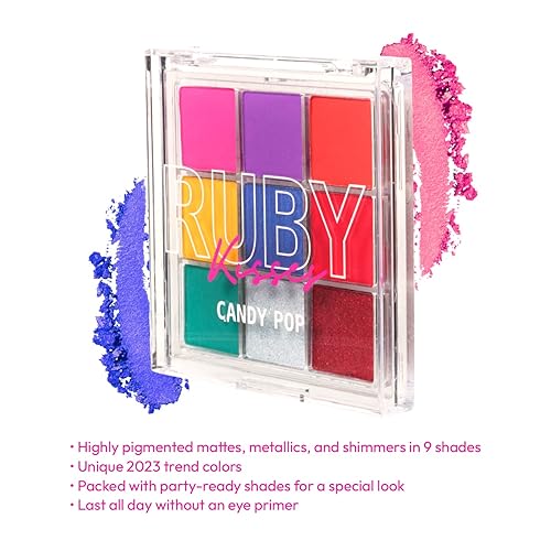Miniatura 3 de Ruby Kisses Paleta de sombras de ojos altamente pigmentado maquillaje de ojos 9 tonos mate brillante paleta de sombra de ojos metálica, maquillaje