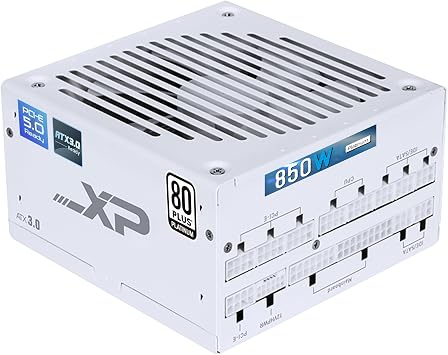 SAMA XP850 850W Platinum ATX 3.0 PCIe 5.0 Fully Modular Power Supply, White | 80 PLUS Platinum Certified,Japanese Capacitors,12V-2x6450W,ECO Silent Fan,850W Gaming PSU