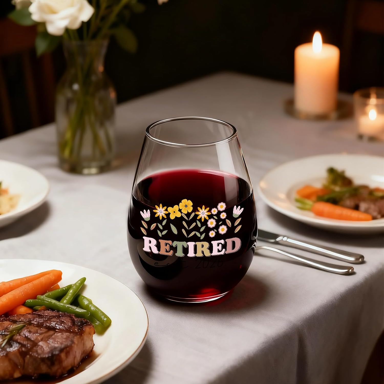 Jogskeor Retired Est 2026 Wine Glass 15oz, Retirement Gift for Woman, Retirement Gifts for Women, Birthday Christmas Gifts for Women Mom Grandma Aunt - Image 4