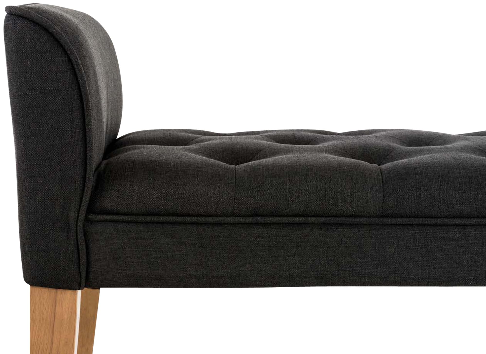 CLP Chaiselongue Cleopatra I Stoff-Bezug I Polsterbank, Farbe:dunkelgrau, Gestell Farbe:antik-hell