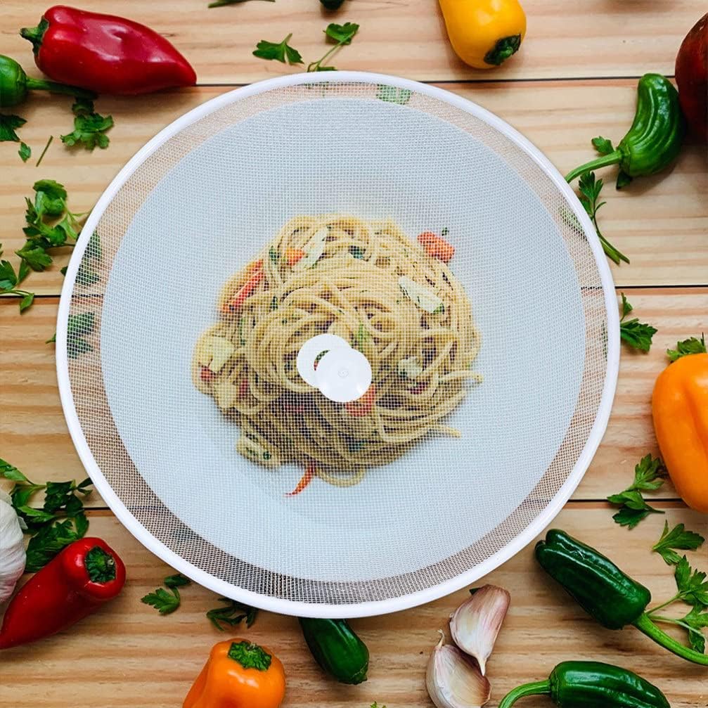 2pcs Metal Mesh Screen Food Cover Umbrella for Outdoors Indoor Mesh Food Tents Cover for Kitchen Dining Table and Picnic 13.77 Inch