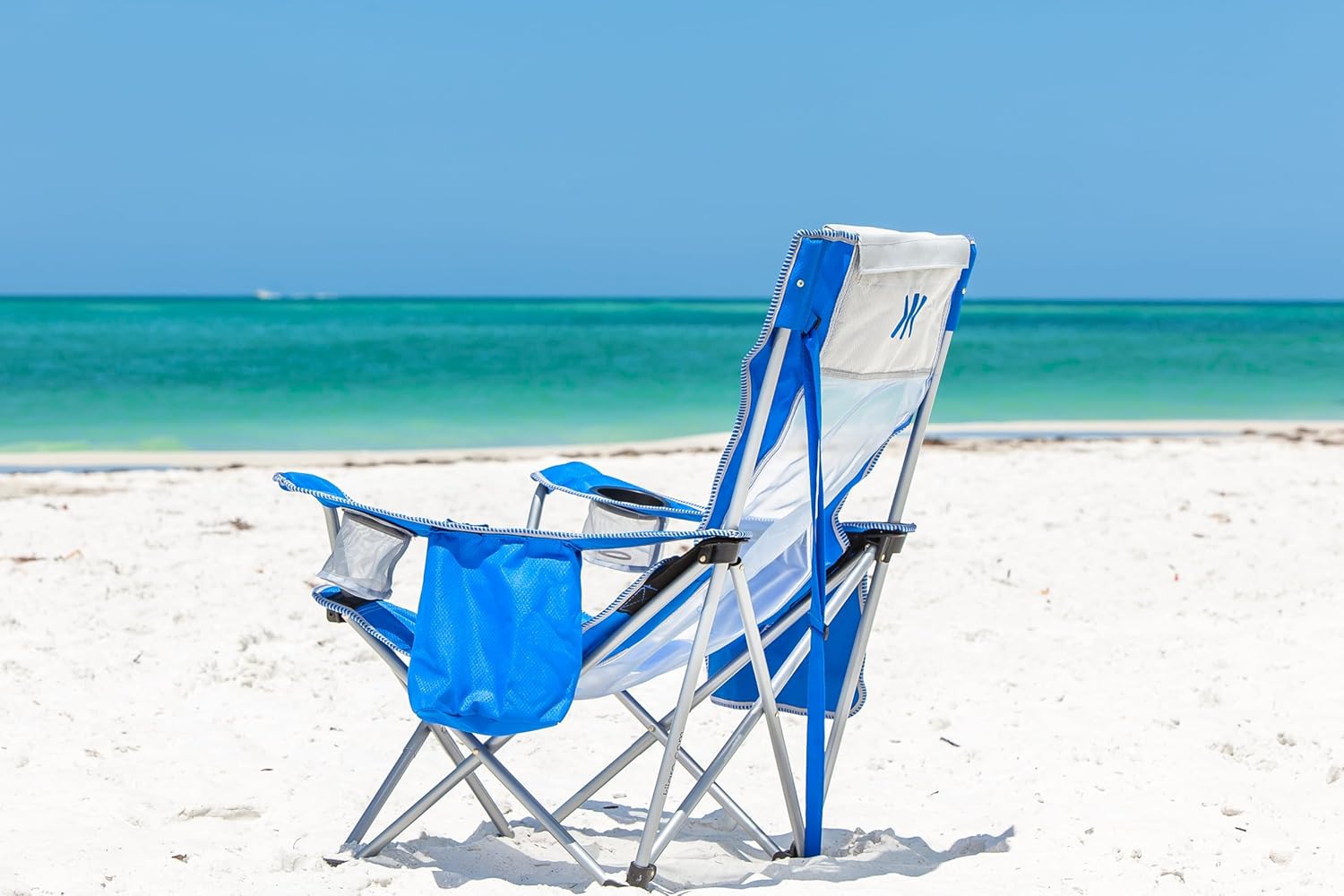 Kijaro Beach Sling Chair with Cooler Pocket - Various Fun Colors & Patterns - Perfect Beach Folding Chair and Camping Chair - Includes a Detachable Pillow