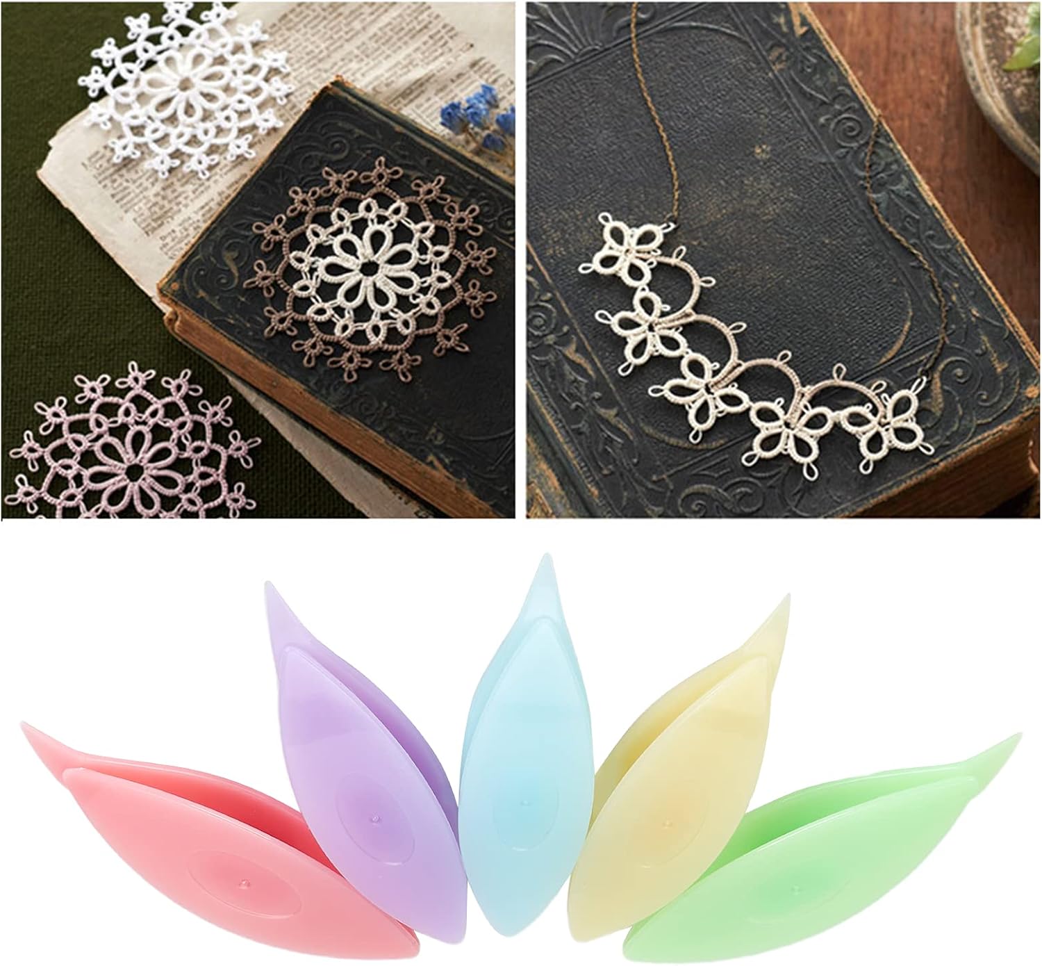 Pssopp 5Pcs Tatting Shuttle Sets Knitting Accessories for Lace DIY Hand Lacemaking Craft Tool(#2)