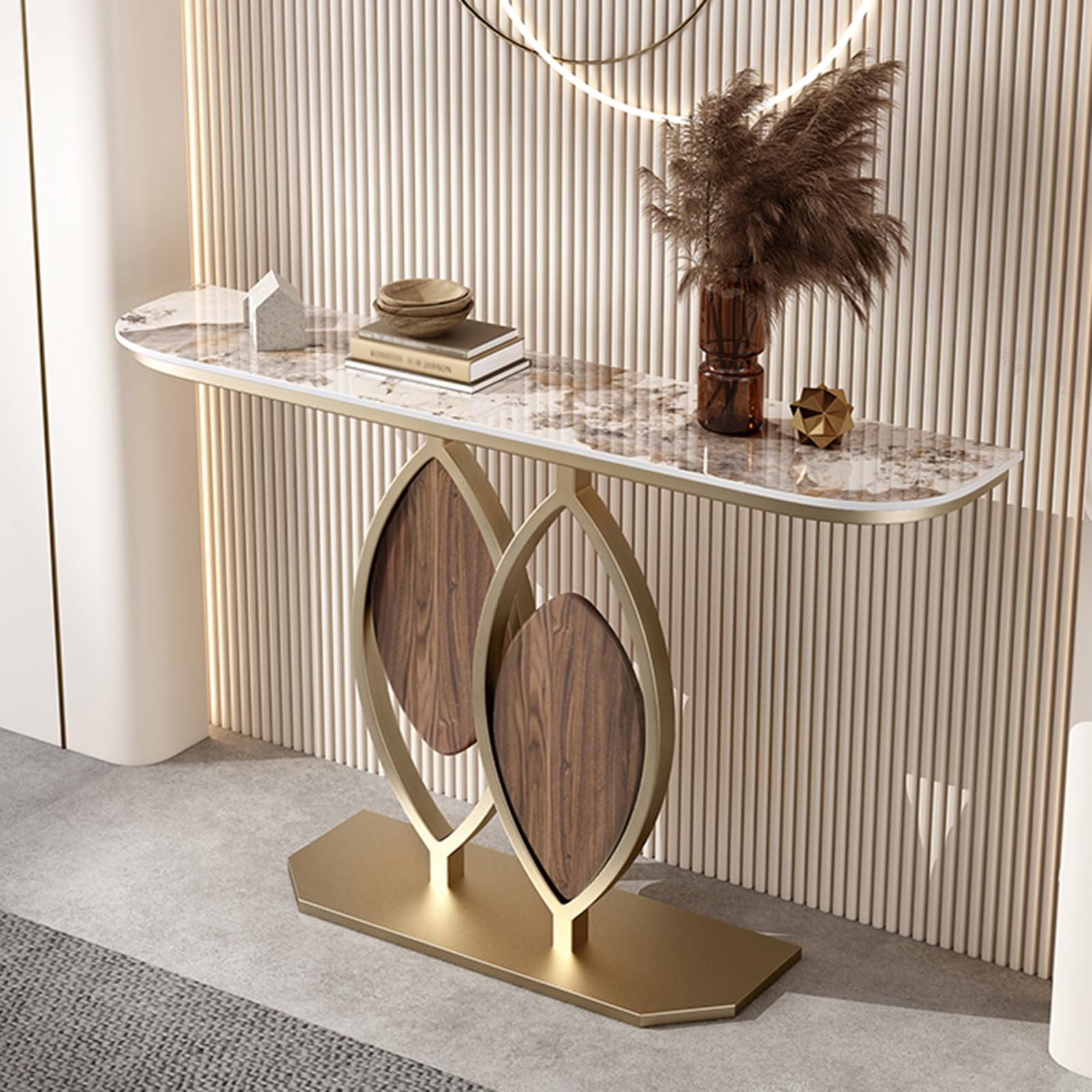Mesa de entrada moderna y estrecha para el recibidor de casa