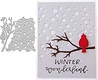 Ergonflow Bird Perch Net Metal Cutting Dies - Spring Bird Tree Stencils for DIY Scrapbooking, Card Making, Albums - Silver 4.21x4.88in