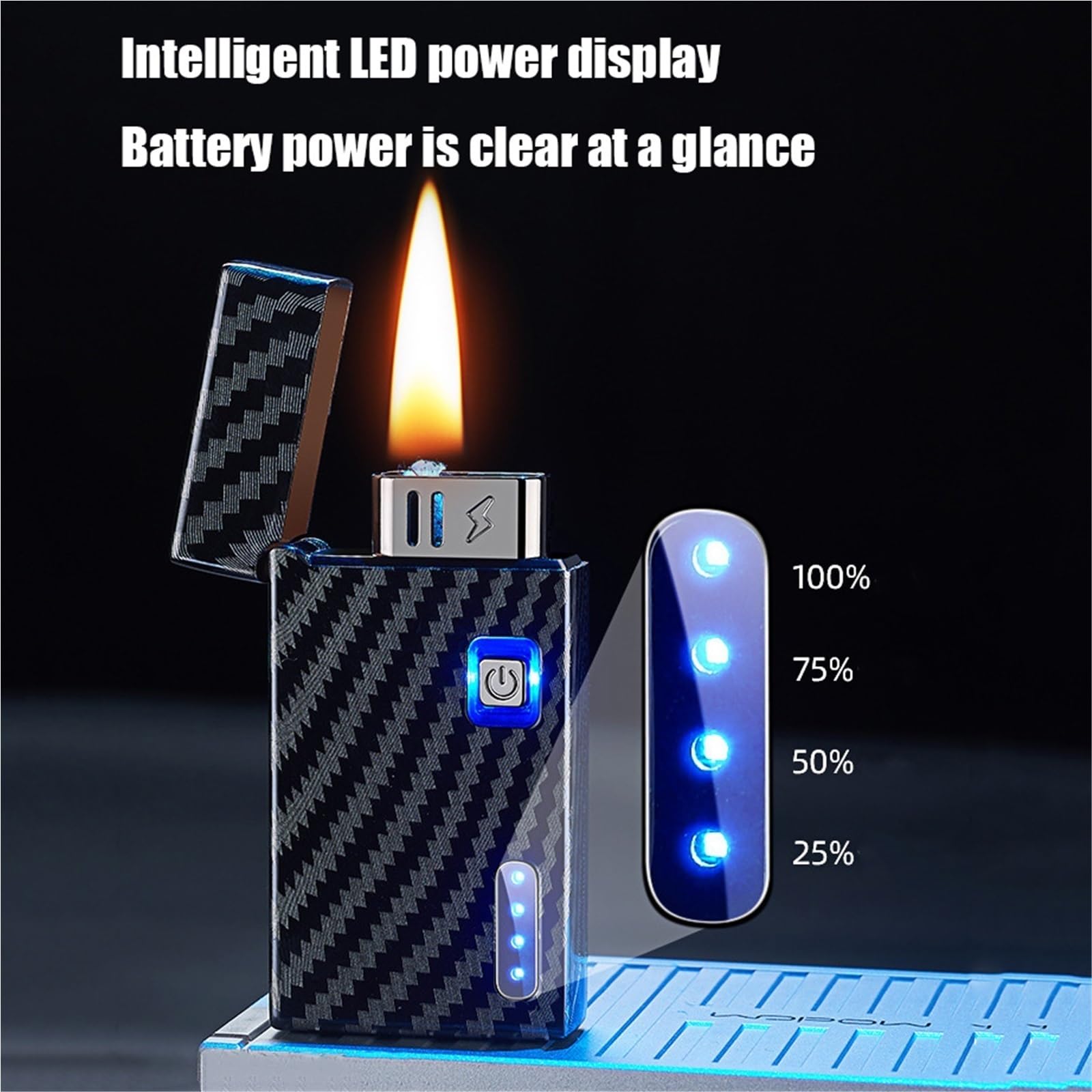 Briquet à flamme douce au kérosène - Double arc résistant au vent - Réutilisable - Plusieurs méthodes d'allumage - Idéal pour l'intérieur et l'extérieur - Pour fumeurs et camping-cars