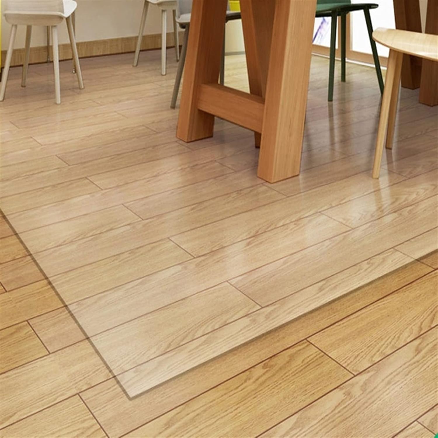 Non Skid Transparent Waterproof Rugs Pad Living Room Carpet Protector,Clear Vinyl Plastic Floor Runner Protector, for Kitchen Low Pile