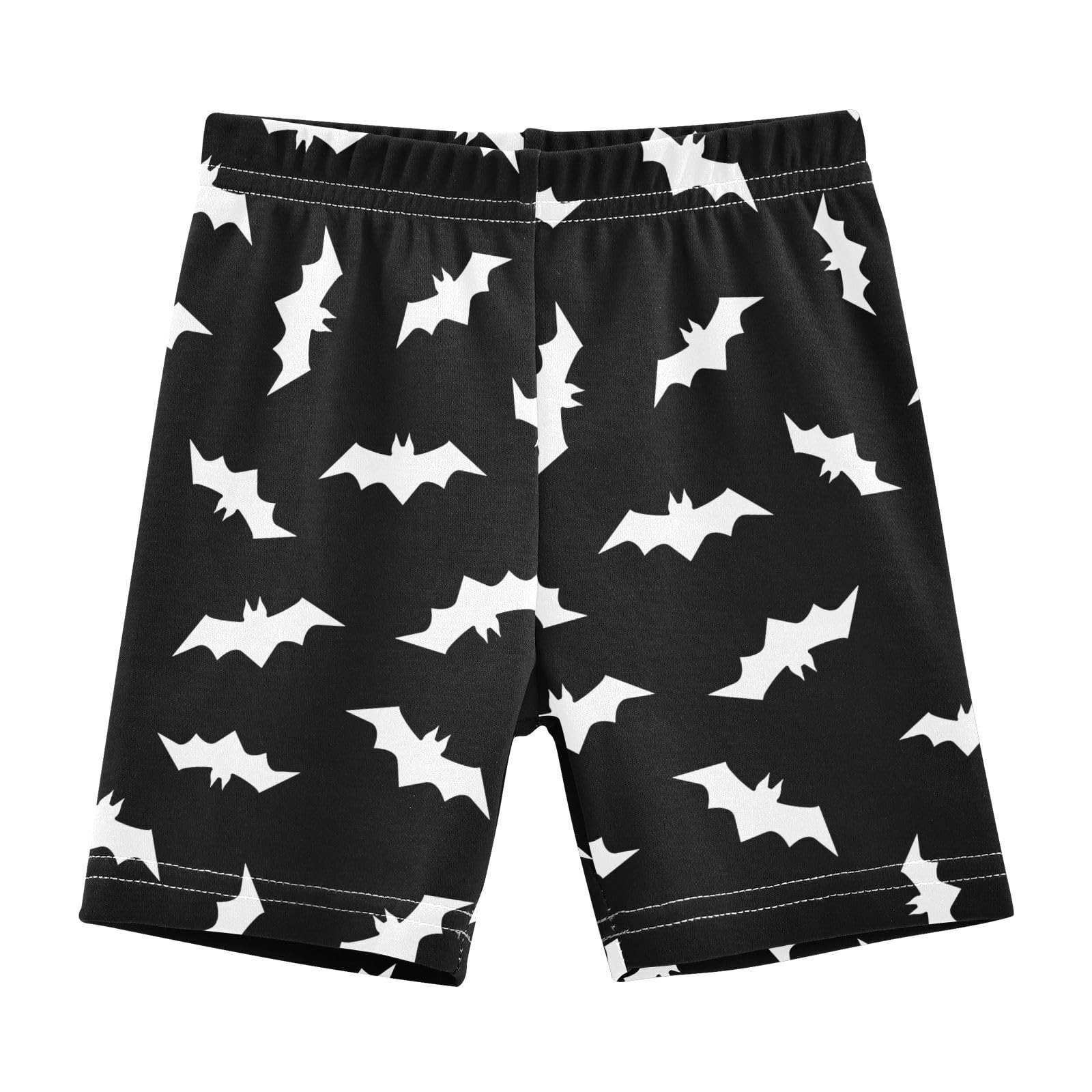 JHKKU Girls Halloween Bats Shorts Cotton Cartwheel Bike Kids Biker Under Dress Dance Short Girl Clothes 6T
