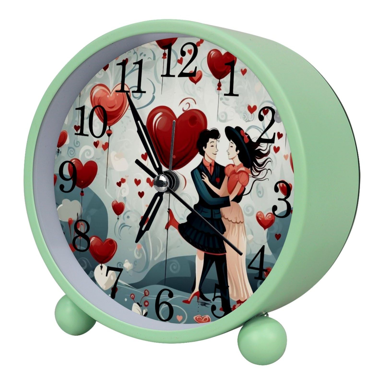etoenbrc Battery Operated Clock Slient Plastic Table Clock Battery Operated Bedside Alarm Clock with Light for Bedroom Living Room(Color468)