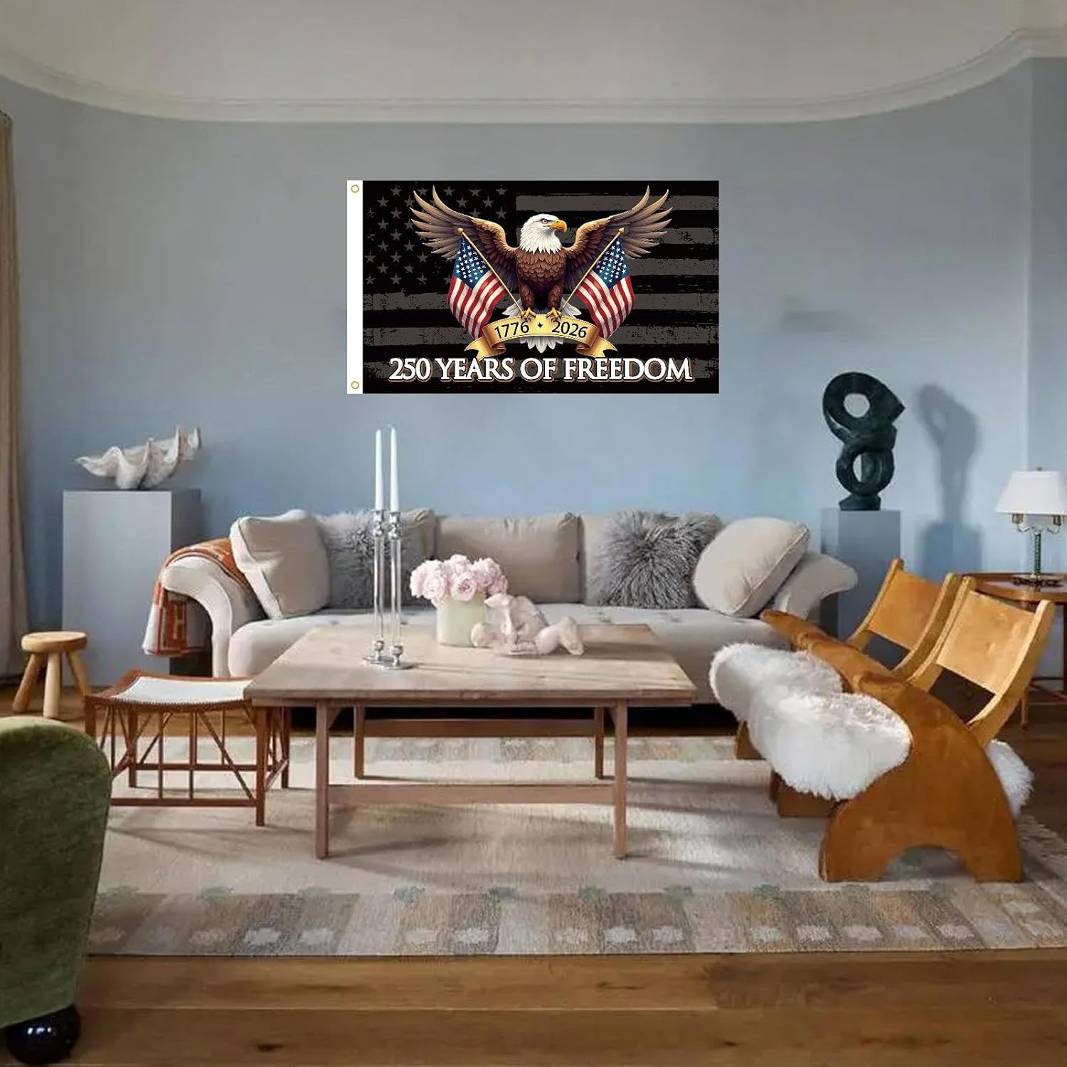 250 Years of Freedom American Flag 3x5 Ft,250th Anniversary USA 1776-2026, Patriotic Eagle Design Banner - Image 4