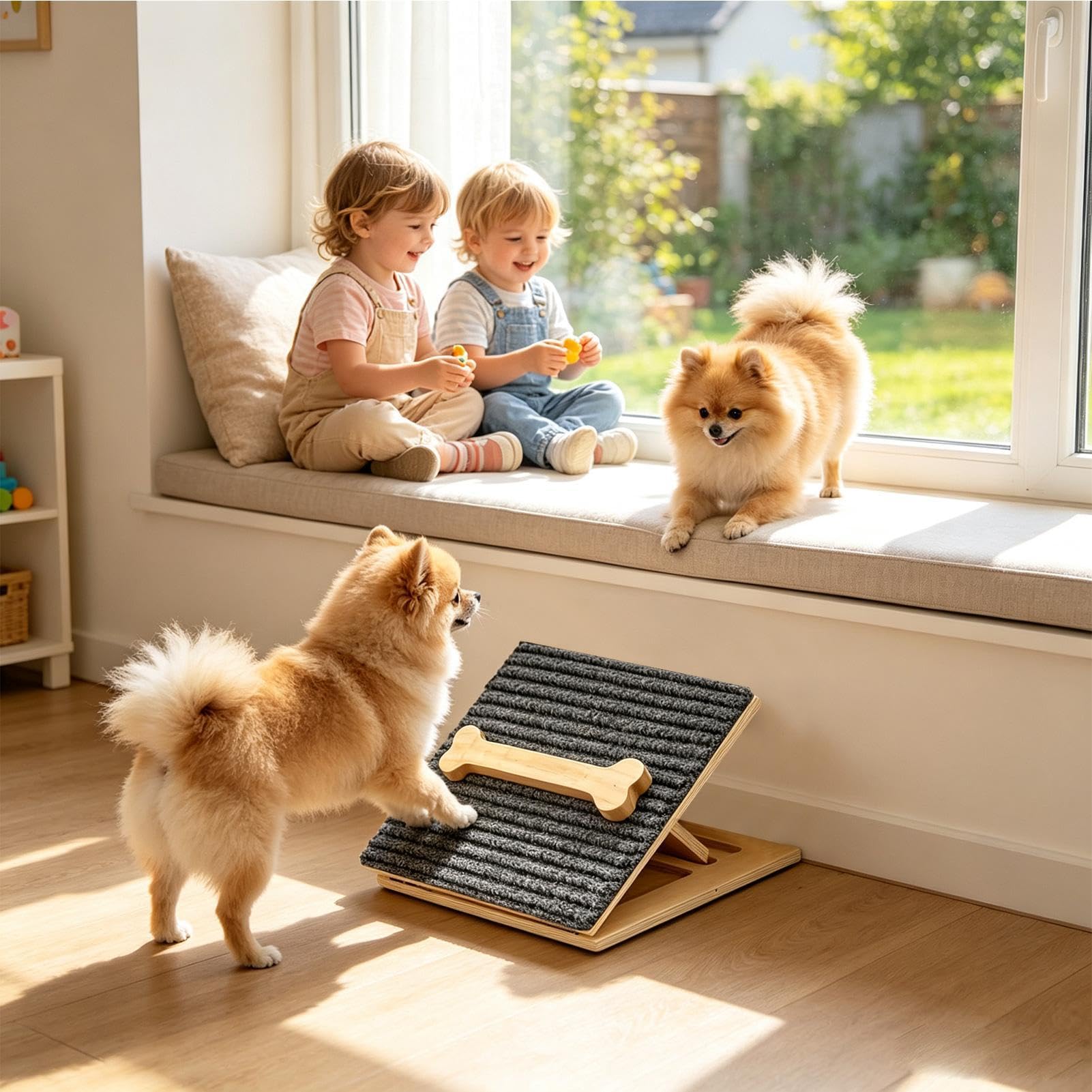 Rampa con Gradini per Cani Domestici Scalini E Gradini In Legno Antiscivolo | Scalini per Cani Domestici Adatto A Divano, Sofà, , Soggiorno, Abitazione, Autovettura,