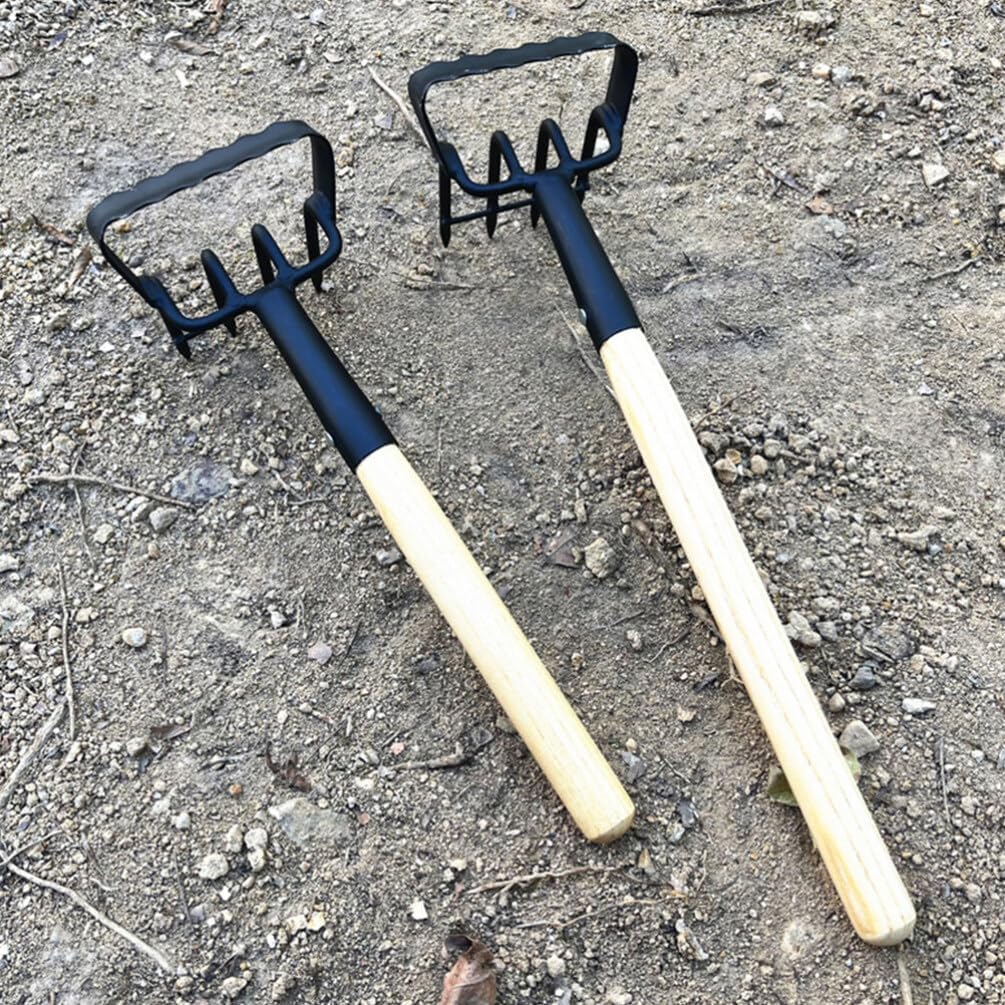 Yardwe Garden Hand Rake Portable Rake for Digging Weeding and Loosening Soil Compact Gardening Tool for Lawn Garden and Outdoor Use Design
