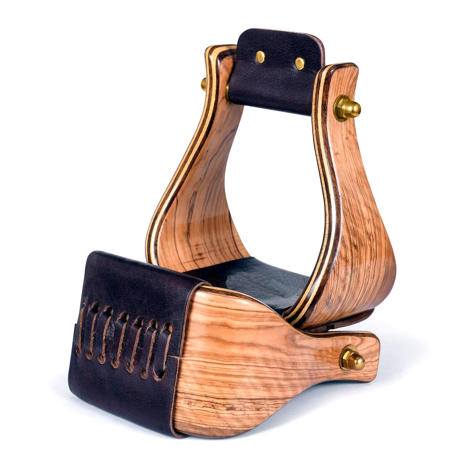 Juego de estribos anchos de madera para caballo occidental, juego de 2 estribos de madera WST-025