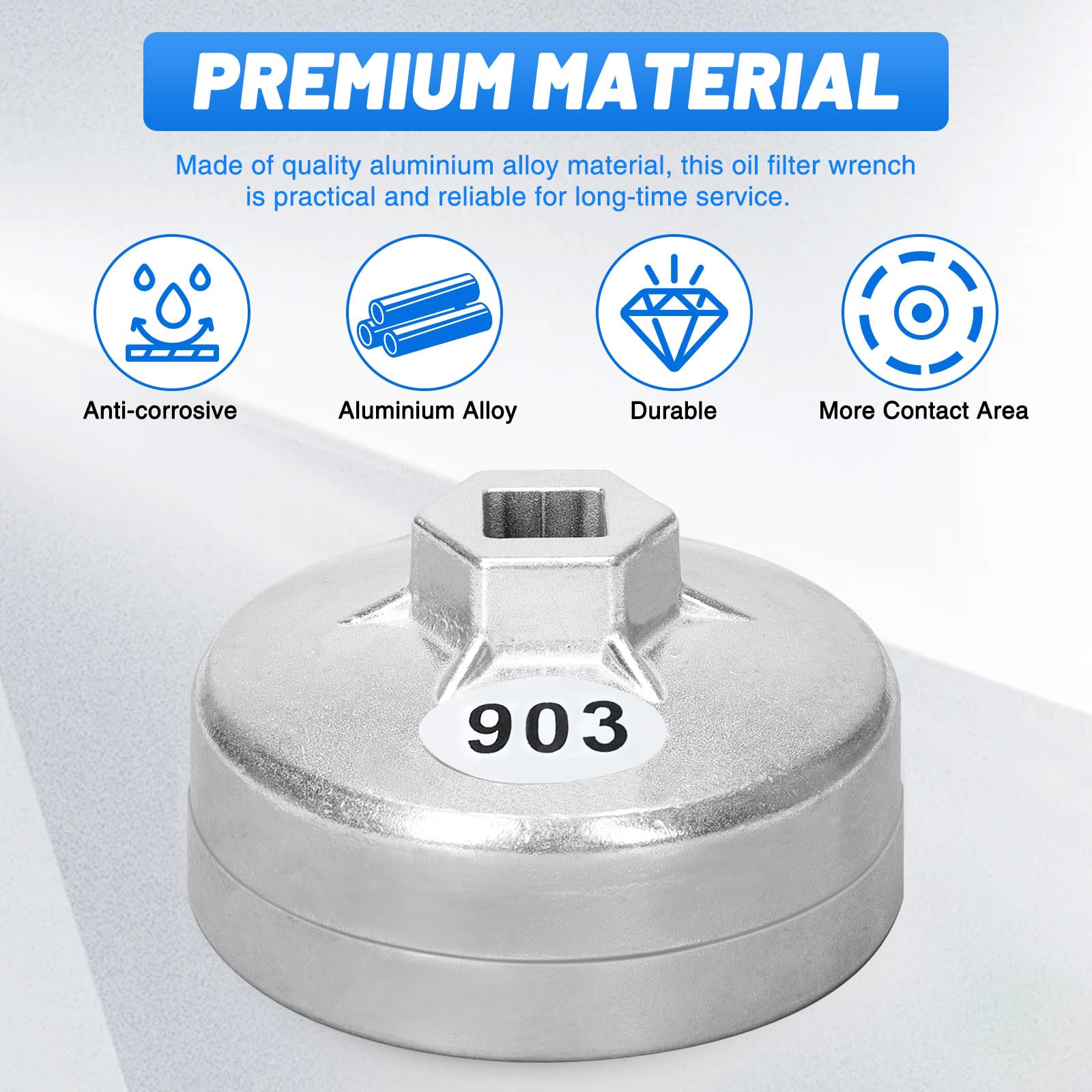 Tongze 74mm Oil Filter Wrench: 14 Flutes Oil Filter Removal Tool Compatible with Mercedes-Benz/Audi/Sprinter/VW/Porsche/Mazda