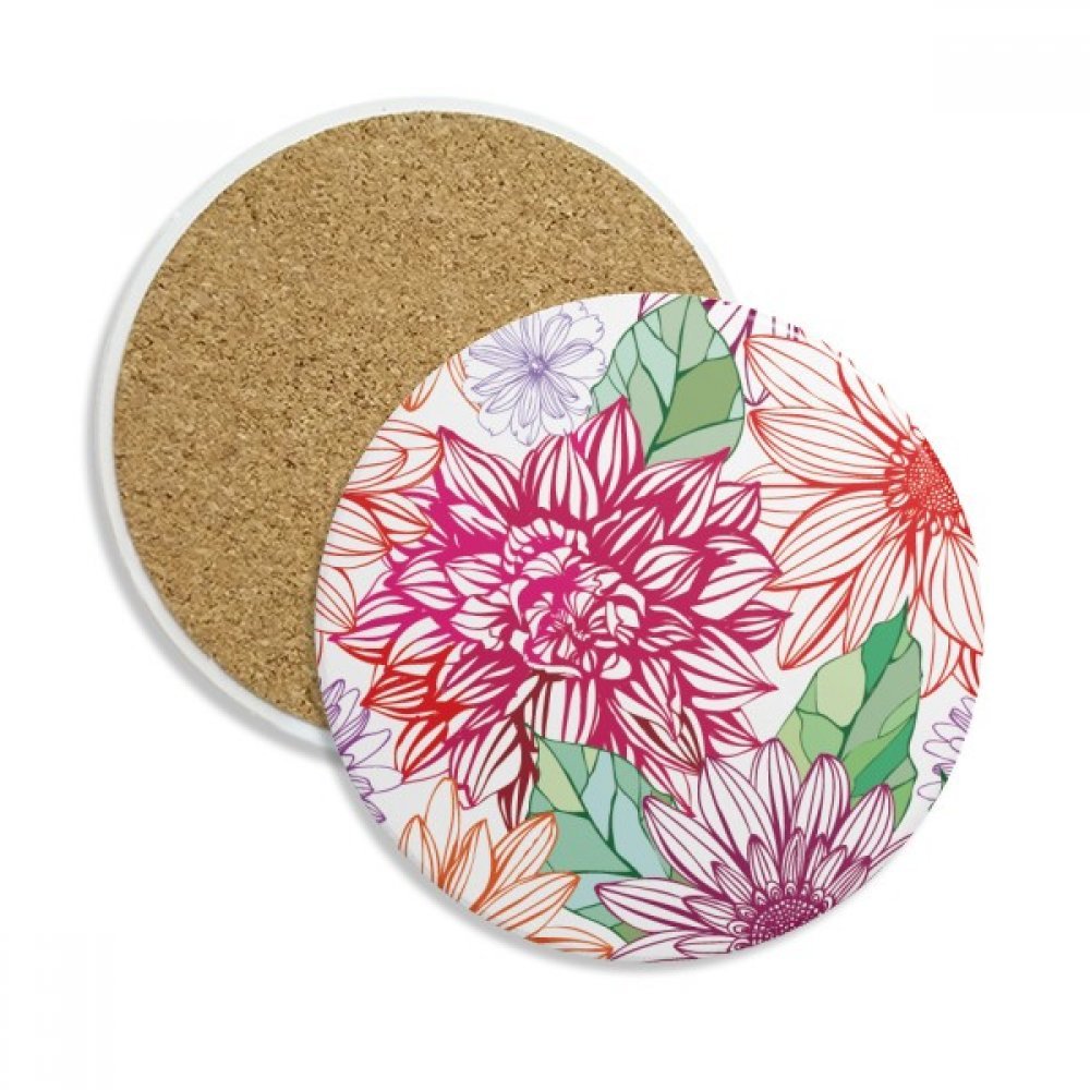 Coaster en céramique absorbant pour verre et tasse de café colorée 2Pcs